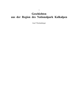 Geschichten Aus Der Region Des Nationalpark Kalkalpen