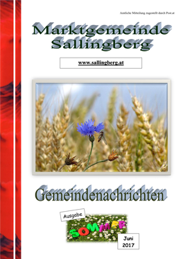 Gemeindezeitung Sommer 2017