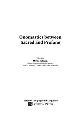 Onomastics Between Sacred and Profane