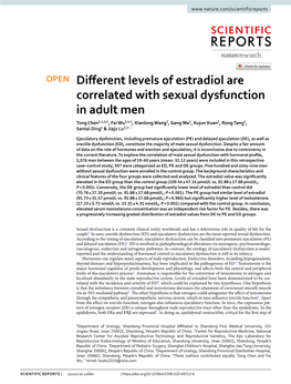Different Levels of Estradiol Are Correlated with Sexual Dysfunction in Adult