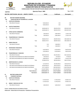 Reporte De Gastos Consolidado