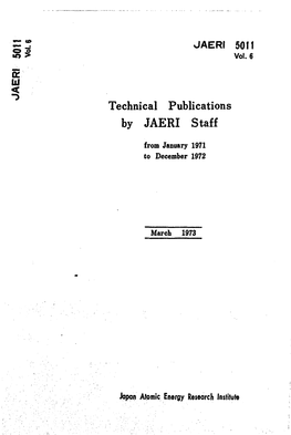 Technical Publications by JAERI Staff