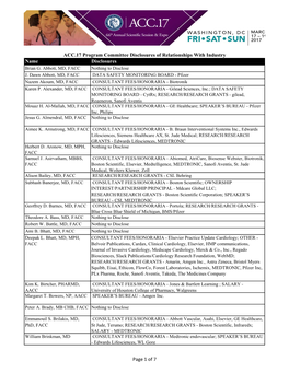 ACC.17 Program Committee Disclosures.Xlsx