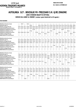 Autolinea 327 : Bisceglie M1-Trezzano Snqre Zingone