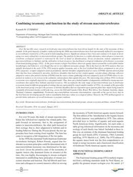 Combining Taxonomy and Function in the Study of Stream Macroinvertebrates