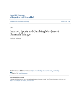 Internet,, Sports and Gambling New Jersey's Bermuda Triangle Nicholas Waltman