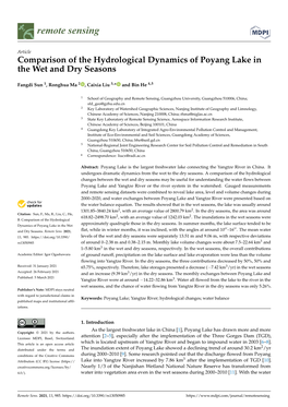 Comparison of the Hydrological Dynamics of Poyang Lake in the Wet and Dry Seasons