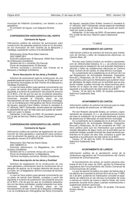 Municipal De Villafufre (Cantabria), Con Destino a Usos Ganaderos. El Comisario De Aguas, Luis Galguera Álvarez. CONFEDERACIÓN