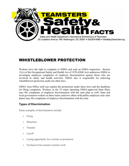 Whistleblower Protection