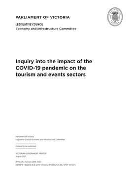Inquiry Into the Impact of the COVID‑19 Pandemic on the Tourism and Events Sectors