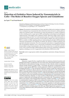 Detection of Oxidative Stress Induced by Nanomaterials in Cells—The Roles of Reactive Oxygen Species and Glutathione