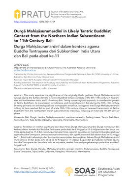 Durgā Mahiṣāsuramardinī in Likely Tantric Buddhist Context from The