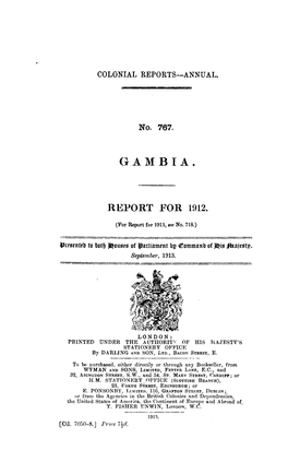 Annual Report of the Colonies. Gambia 1912