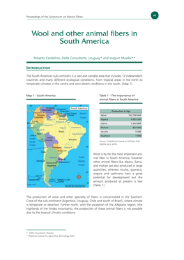 Wool and Other Animal Fibers in South America