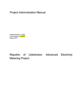 PAM: Uzbekistan: Advanced Electricity Metering Project