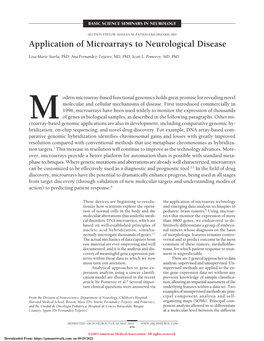 Application of Microarrays to Neurological Disease