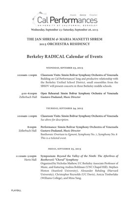Berkeley RADICAL Calendar of Events