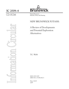 New Brunswick Potash – Review of Developments and Potential