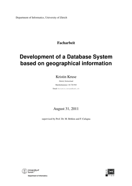 Development of a Database System Based on Geographical Information