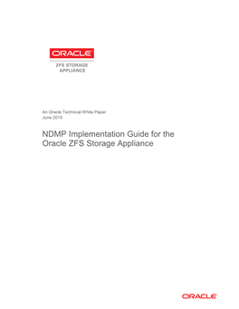 NDMP Implementation Guide for the Oracle ZFS Storage Appliance