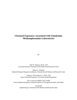 Chemical Exposures Associated with Clandestine Methamphetamine Laboratories