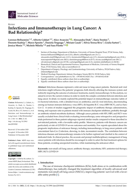 Infections and Immunotherapy in Lung Cancer: a Bad Relationship?