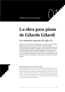 La Obra Para Piano De Gilardo Gilardi