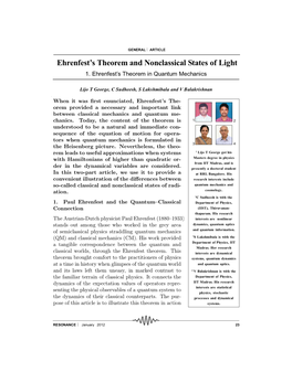 Ehrenfest's Theorem and Nonclassical States of Light