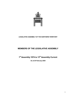 Members of the Legislative Assembly 1