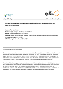 Infrared Remote Sensing for Quantifying River Thermal Heterogeneities and Sensors Comparison