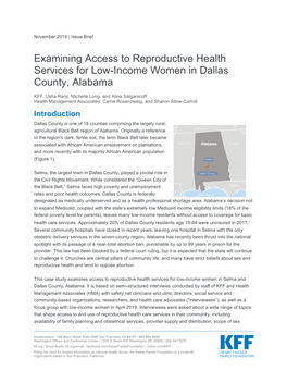 Examining Access to Reproductive Health Services for Low-Income Women in Dallas