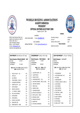 World Boxing Association Gilberto Mendoza