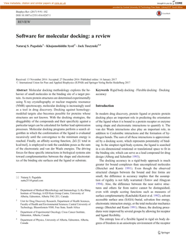 Software for Molecular Docking: a Review