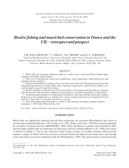 Bivalve ¢Shing and Maerl-Bed Conservation in France and the UK}Retrospect and Prospect