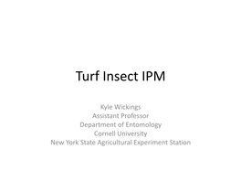 Turf Insect Diagnostics -Required Knowledge/Skills