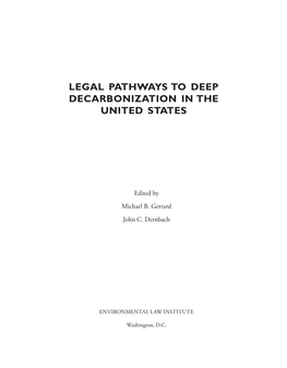 Legal Pathways to Deep Decarbonization in the United States