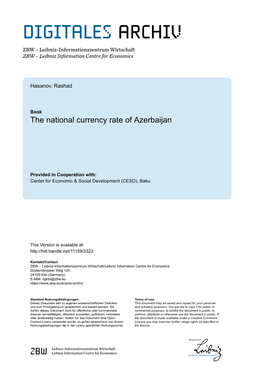 The National Currency Rate of Azerbaijan