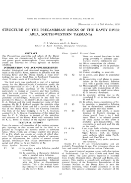 Structure of the Precaivibrian Rocks of the Davey River Area, South#Western Tasmania