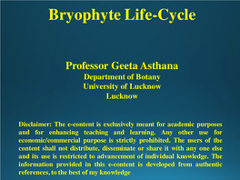 Bryophyte Life-Cycle