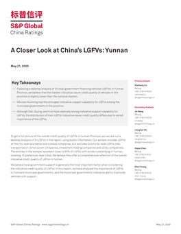 A Closer Look at China's Lgfvs: Yunnan