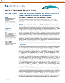 Connecting Wind-Driven Upwelling and Offshore Stratification To