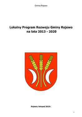 Lokalny Program Rozwoju Gminy Rojewo Na Lata 2013 - 2020