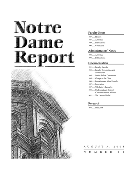 Notre Dame Report 37:10 (2008-08-03)