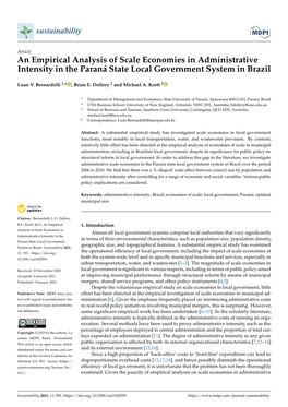 An Empirical Analysis of Scale Economies in Administrative Intensity in the Paraná State Local Government System in Brazil