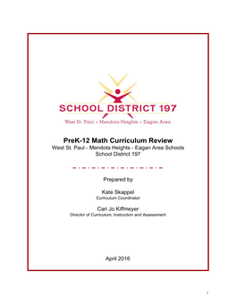 Prek12 Math Curriculum Review