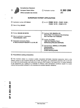 Polyurethane Coating Composition