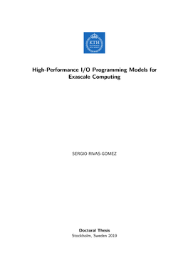 High-Performance I/O Programming Models for Exascale Computing