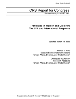 Trafficking in Women and Children: the U.S