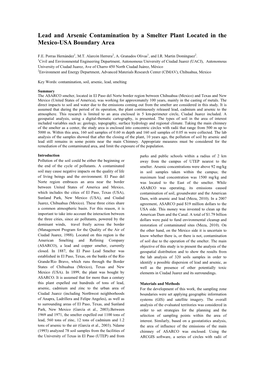 Lead and Arsenic Contamination by a Smelter Plant Located in the Mexico-USA Boundary Area