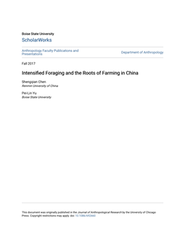 Intensified Foraging and the Roots of Farming in China